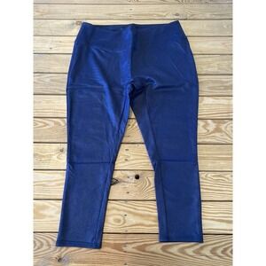 NEW All Worthy Faux Leather Leggings Petite 1XP Women’s Blue